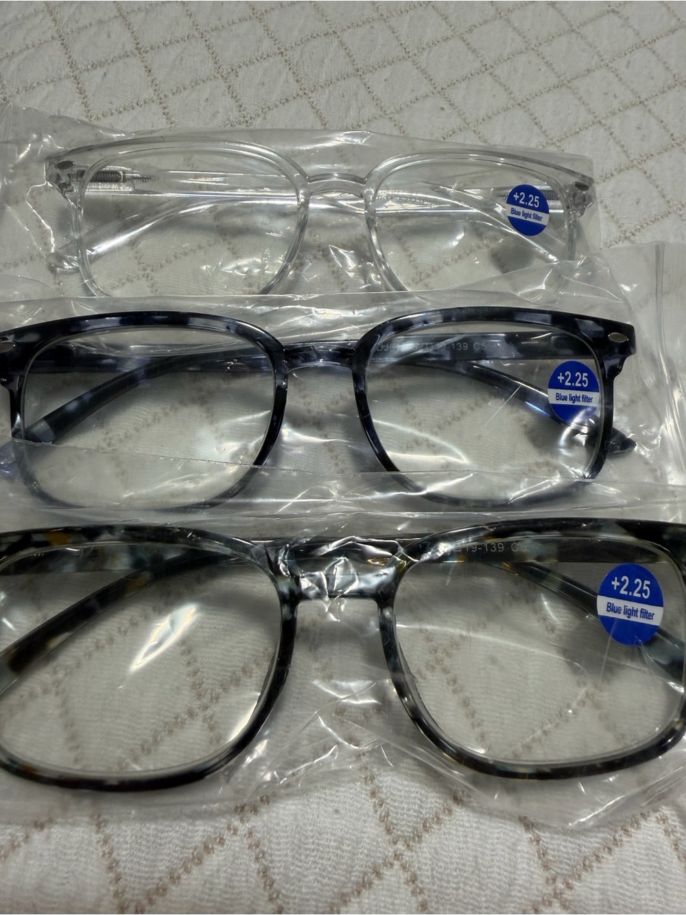 Blue Light Reading Glasses - Clear, Black, Tortoise - +2.25